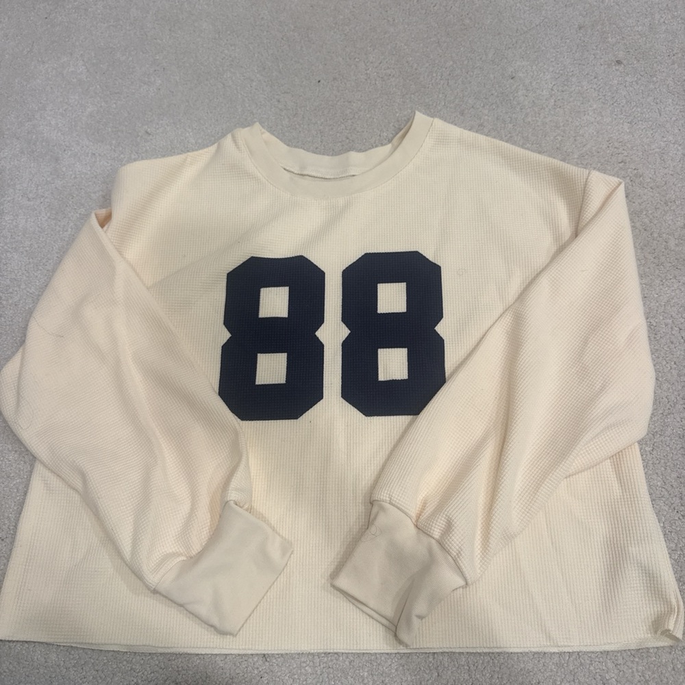 Cream Sweatshirt with Black 88 Print